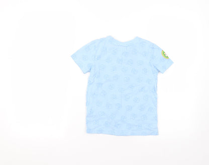 George Boys Blue  Cotton Basic T-Shirt Size 4-5 Years Round Neck