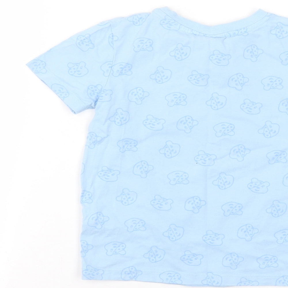 George Boys Blue  Cotton Basic T-Shirt Size 4-5 Years Round Neck