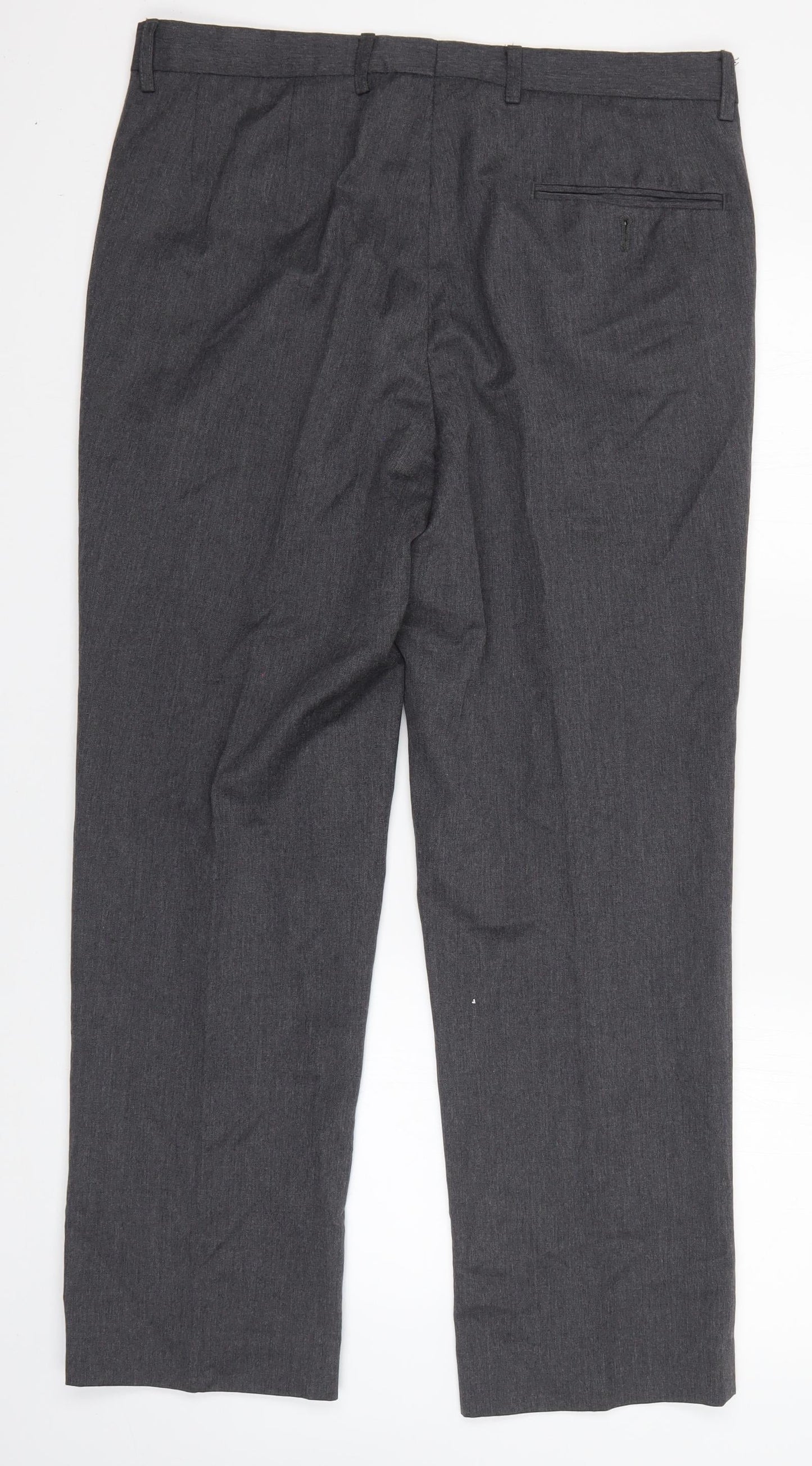 Matalan Mens Grey  Polyester Dress Pants Trousers Size 34 in L28 in Regular  - Short