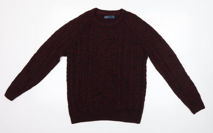 Matalan Mens Purple Round Neck  Acrylic Pullover Jumper Size M