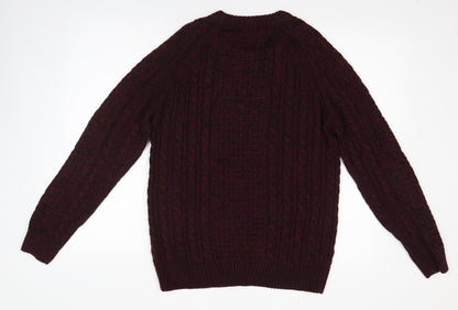 Matalan Mens Purple Round Neck  Acrylic Pullover Jumper Size M