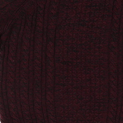 Matalan Mens Purple Round Neck  Acrylic Pullover Jumper Size M