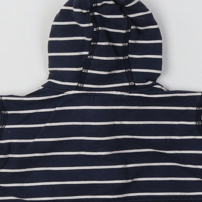 Preworn Baby Blue Striped Cotton Full Zip Jumper Size 3-6 Months