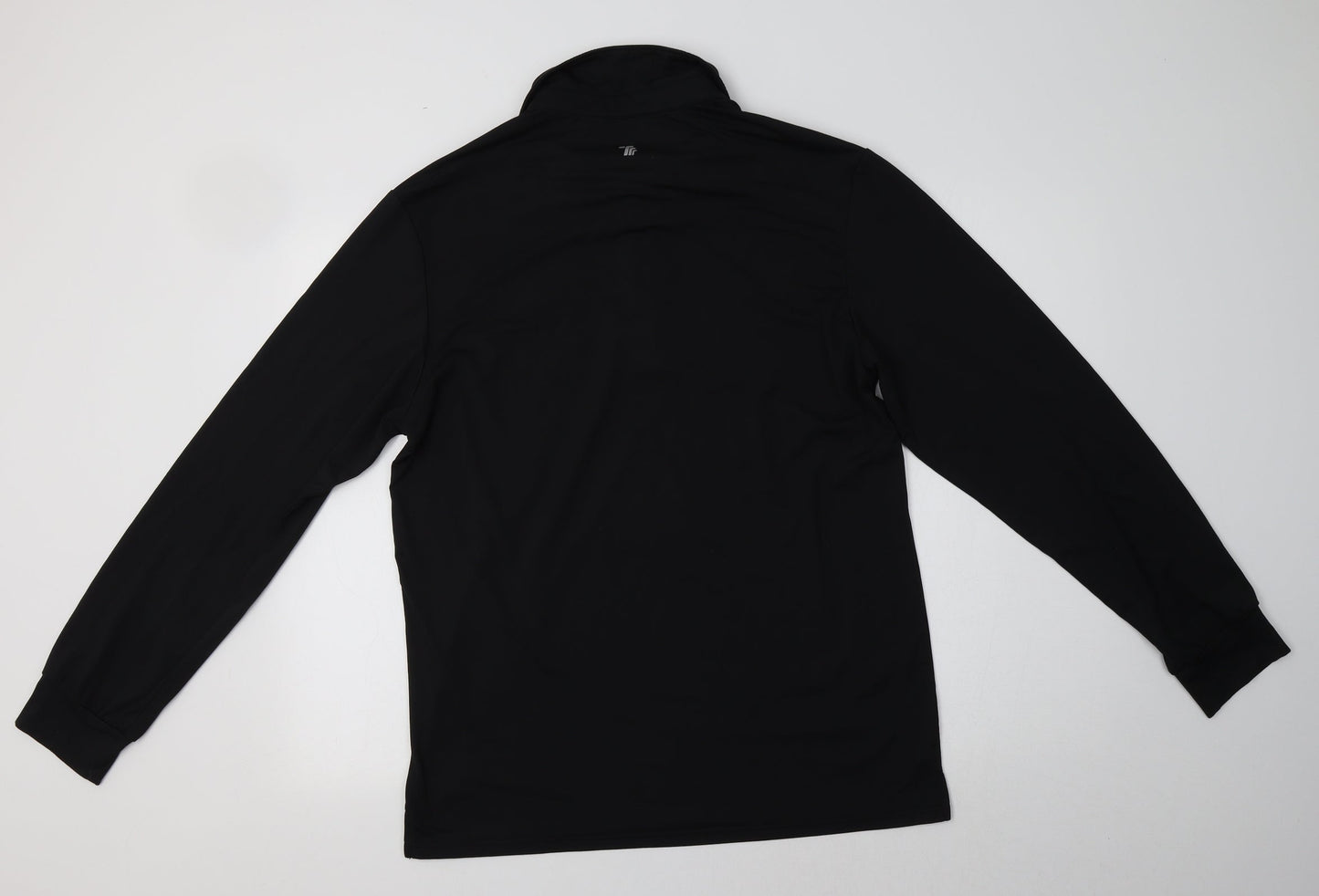 Preworn Mens Black  Polyester  Polo Size M Collared