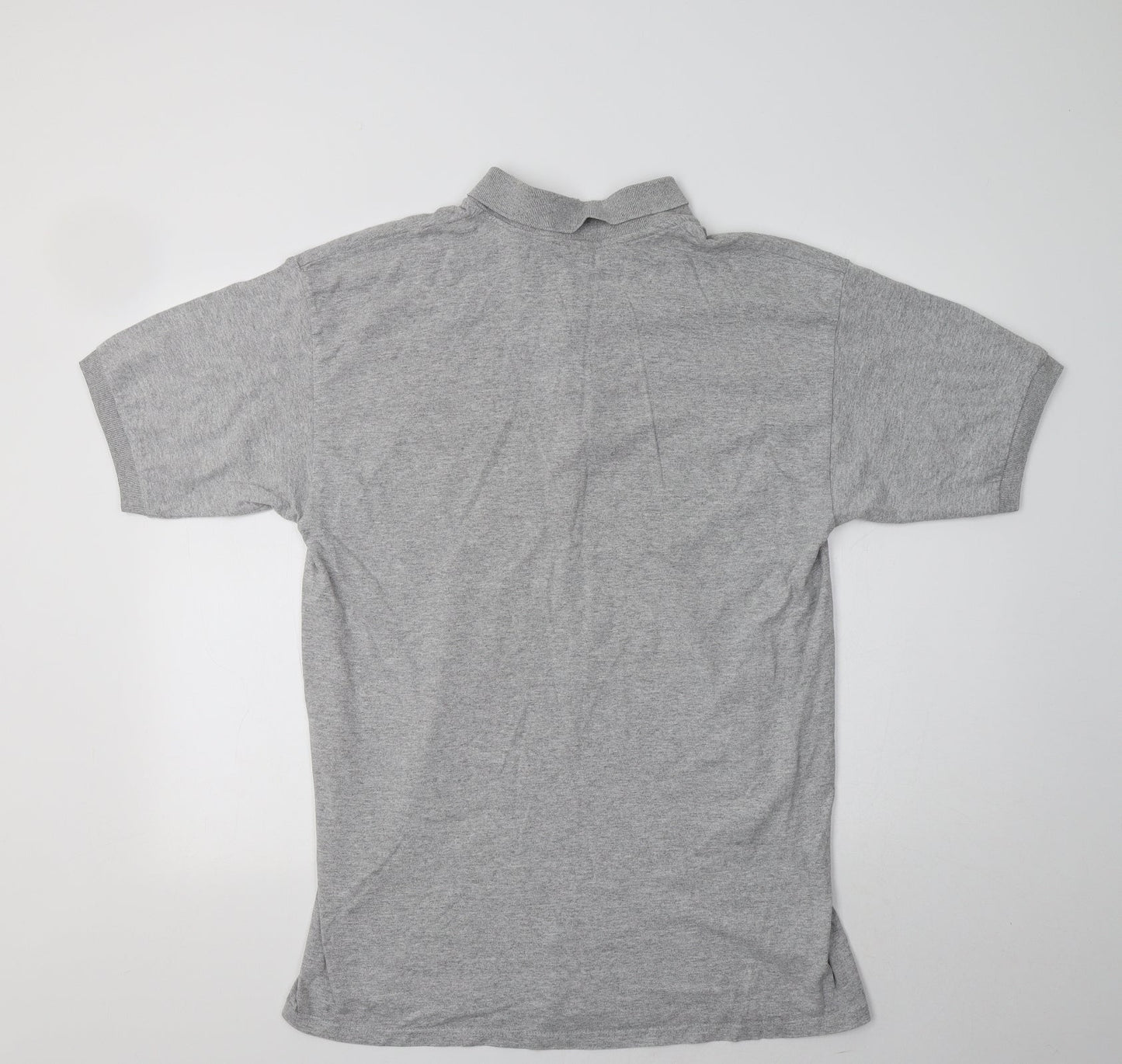 Gildan Mens Grey  Cotton  Polo Size L Collared  - NYC