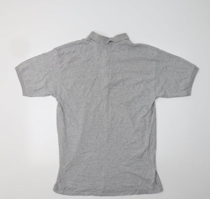 Gildan Mens Grey  Cotton  Polo Size L Collared  - NYC
