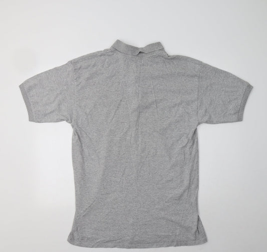 Gildan Mens Grey  Cotton  Polo Size L Collared  - NYC