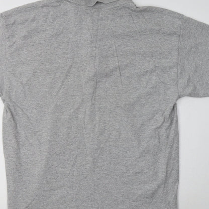 Gildan Mens Grey  Cotton  Polo Size L Collared  - NYC