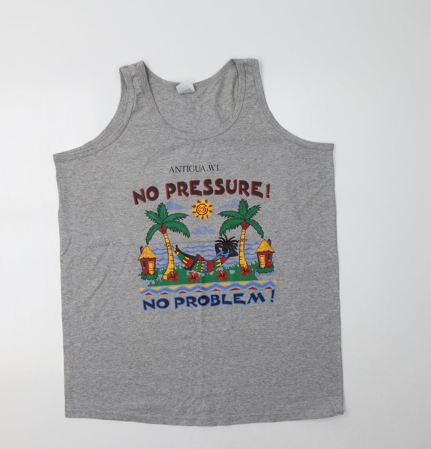 Womens UK Size L Anvil Grey Basic Tank