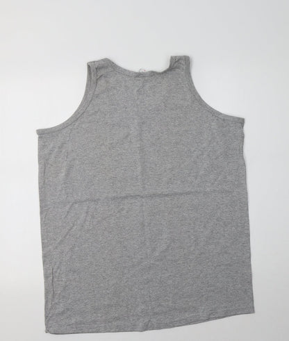 Womens UK Size L Anvil Grey Basic Tank