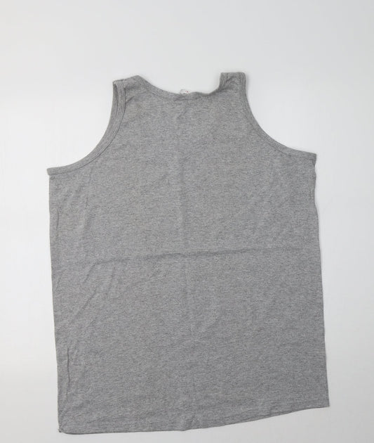 Womens UK Size L Anvil Grey Basic Tank