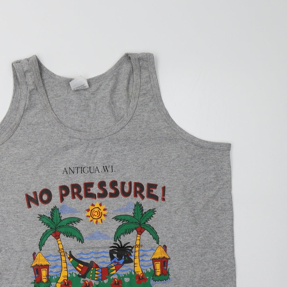 Womens UK Size L Anvil Grey Basic Tank
