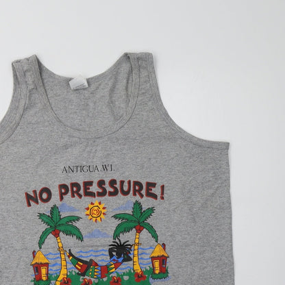 Womens UK Size L Anvil Grey Basic Tank