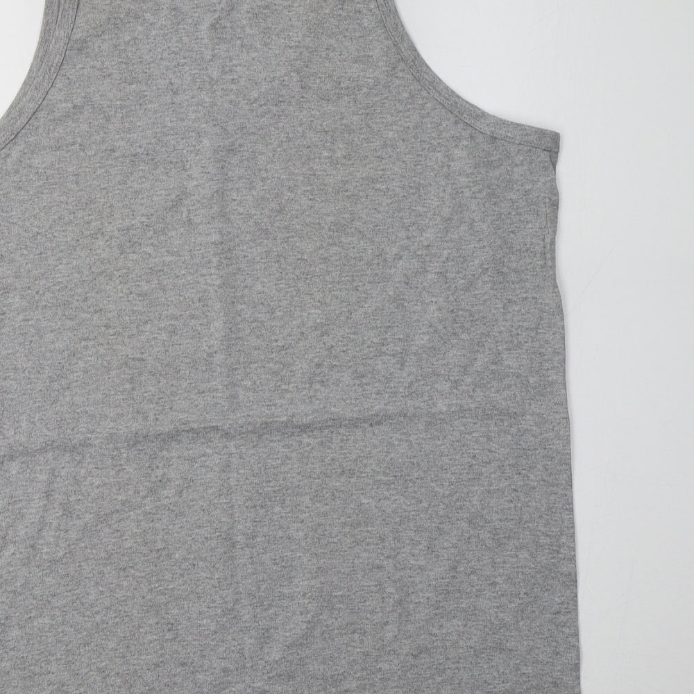 Womens UK Size L Anvil Grey Basic Tank