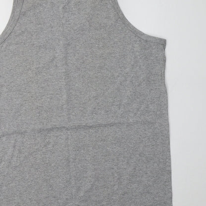 Womens UK Size L Anvil Grey Basic Tank