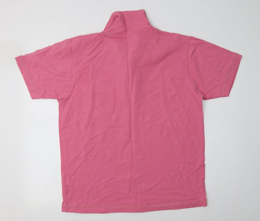 Authentic Clothing Company Mens Pink  Cotton  Polo Size L Collared