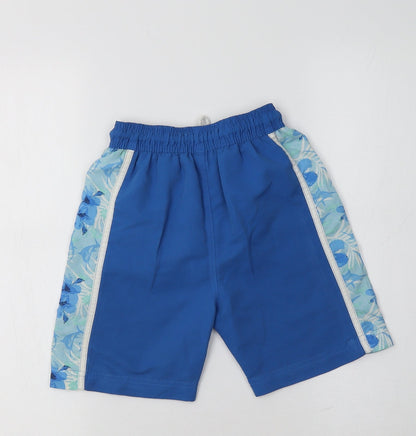 Cargo Bay Boys Blue Floral Polyester Bermuda Shorts Size 5-6 Years  Regular