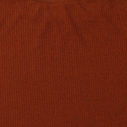 Primark Womens Brown  Polyester Cropped Blouse Size M Crew Neck