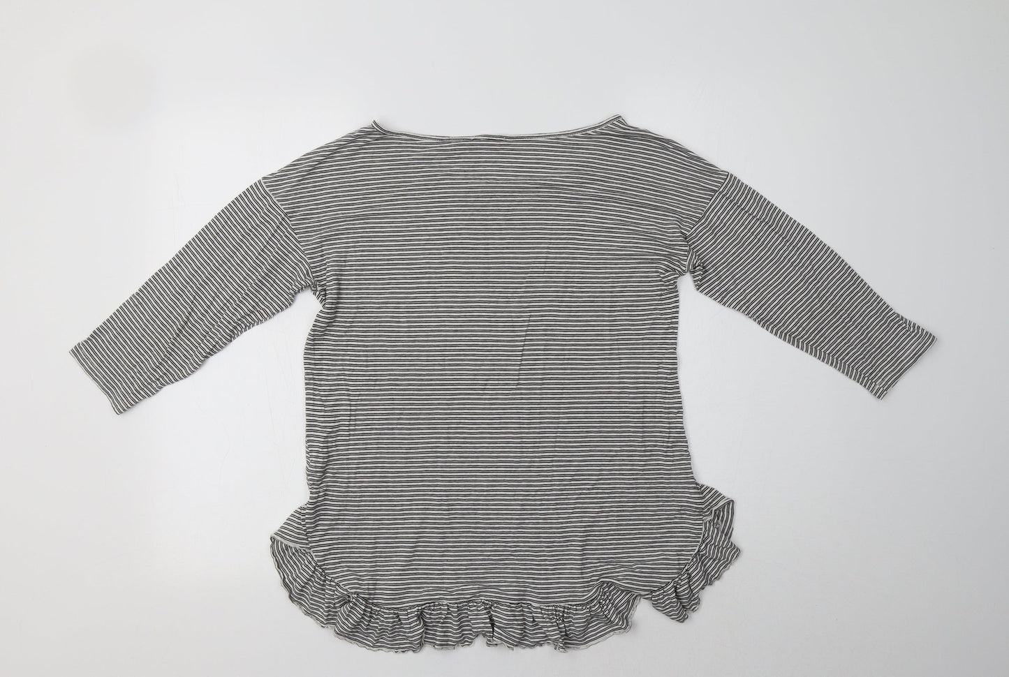 Esprit Womens White Striped Viscose Basic Blouse Size M Boat Neck