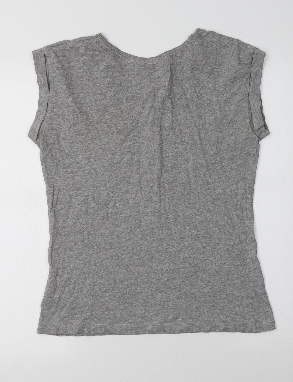Womens UK Size 10 New Look Grey Basic T-Shirt