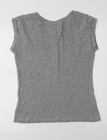 Womens UK Size 10 New Look Grey Basic T-Shirt