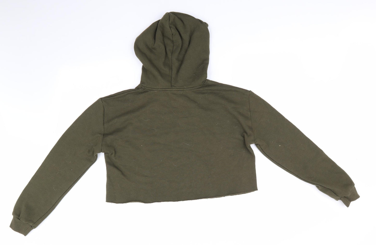 New Look 915 Generation Girls Green  Polyester Pullover Hoodie Size 14-15 Years   - New York City Olive Green Cropped