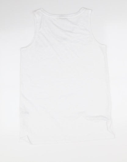 Womens UK Size M Papaya White Tunic Tank