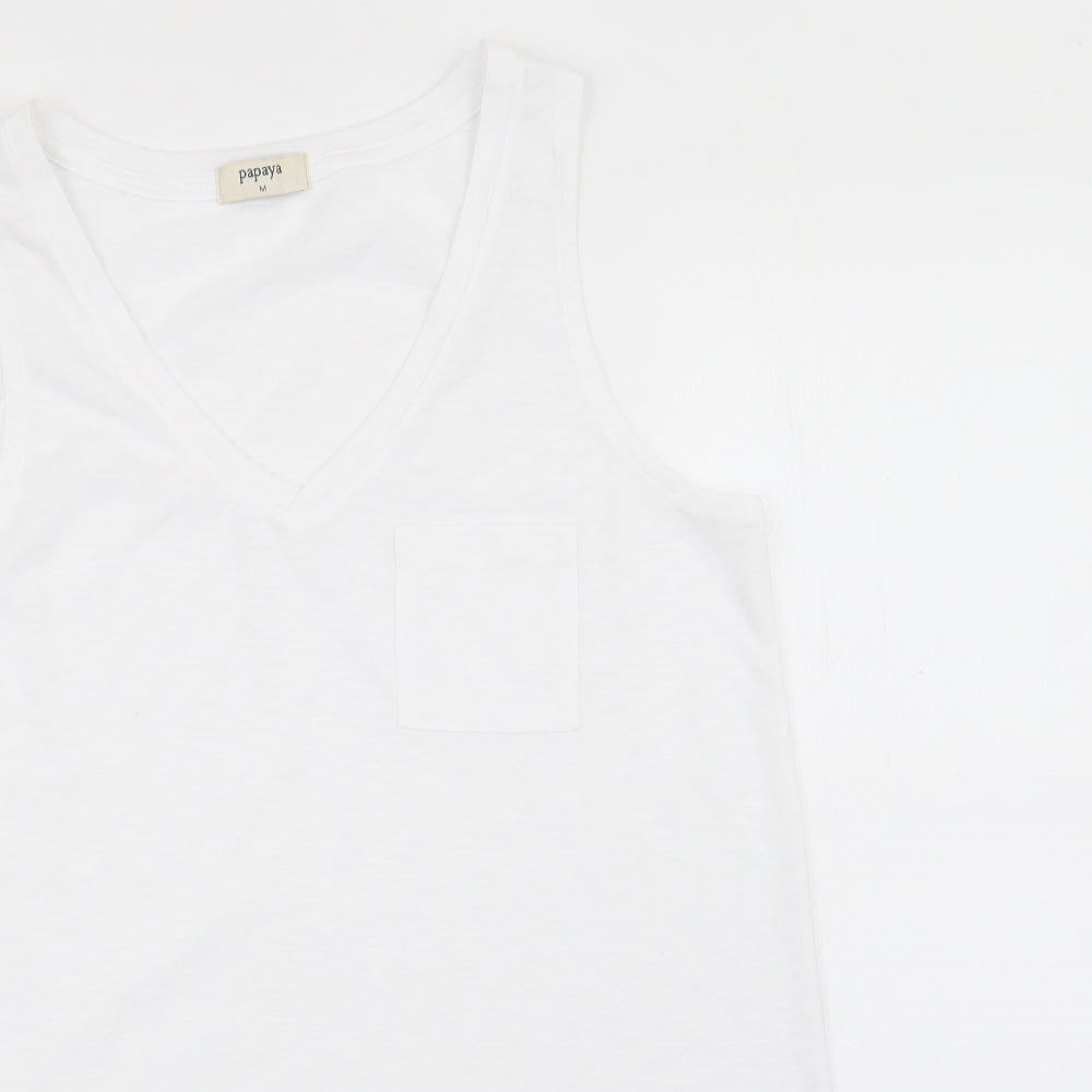 Womens UK Size M Papaya White Tunic Tank