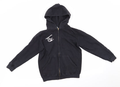 Fruit of the Loom Girls Black  Cotton Full Zip Hoodie Size 6-7 Years   - Tanner Fox