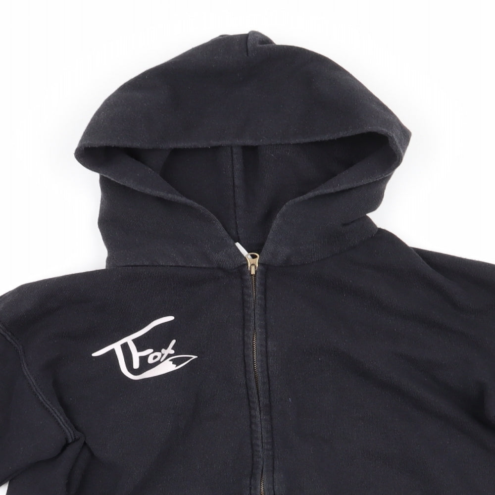 Fruit of the Loom Girls Black  Cotton Full Zip Hoodie Size 6-7 Years   - Tanner Fox