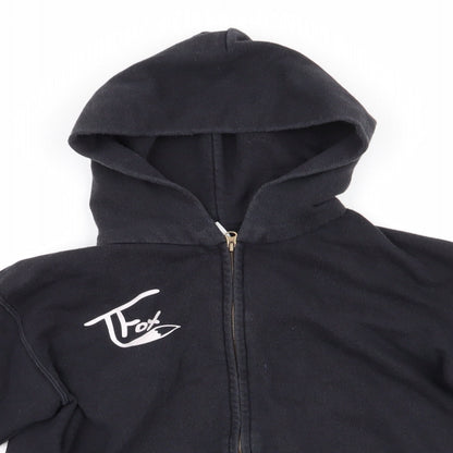 Fruit of the Loom Girls Black  Cotton Full Zip Hoodie Size 6-7 Years   - Tanner Fox