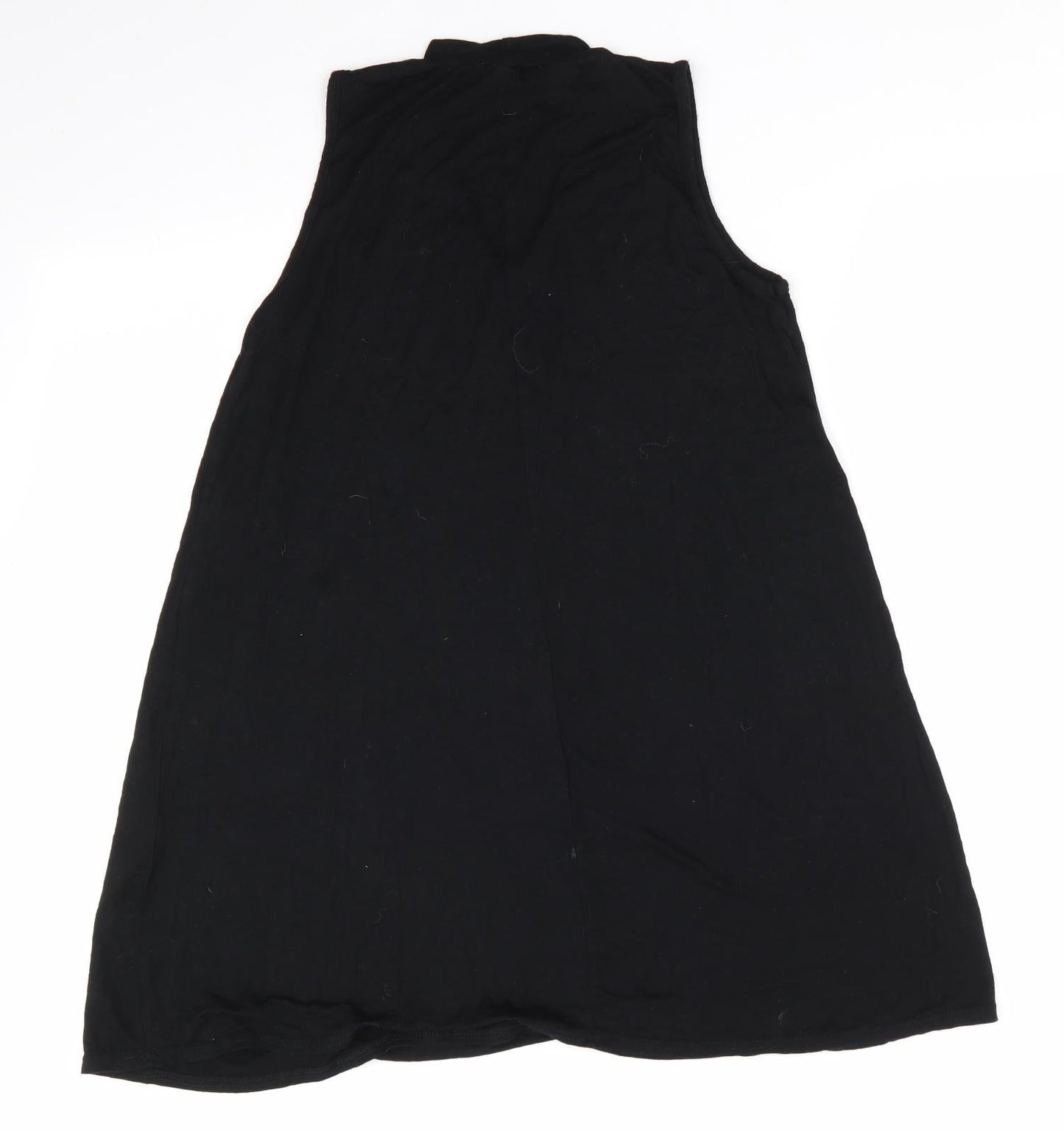 Boohoo Womens Black  Viscose A-Line  Size 10 V-Neck  - Choker style neck