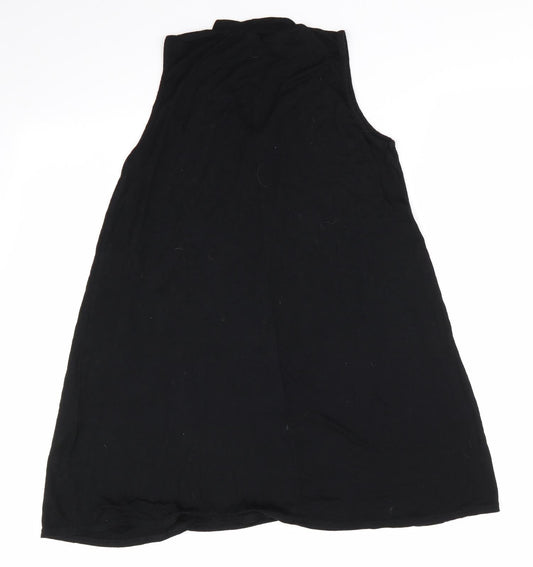 Boohoo Womens Black  Viscose A-Line  Size 10 V-Neck  - Choker style neck