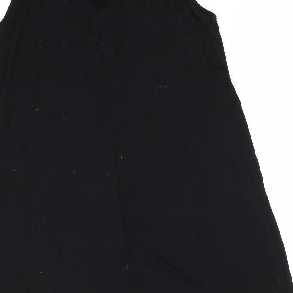 Boohoo Womens Black  Viscose A-Line  Size 10 V-Neck  - Choker style neck