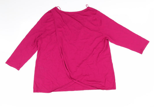 Womens UK Size 20 M&Co Pink Pullover Jumper