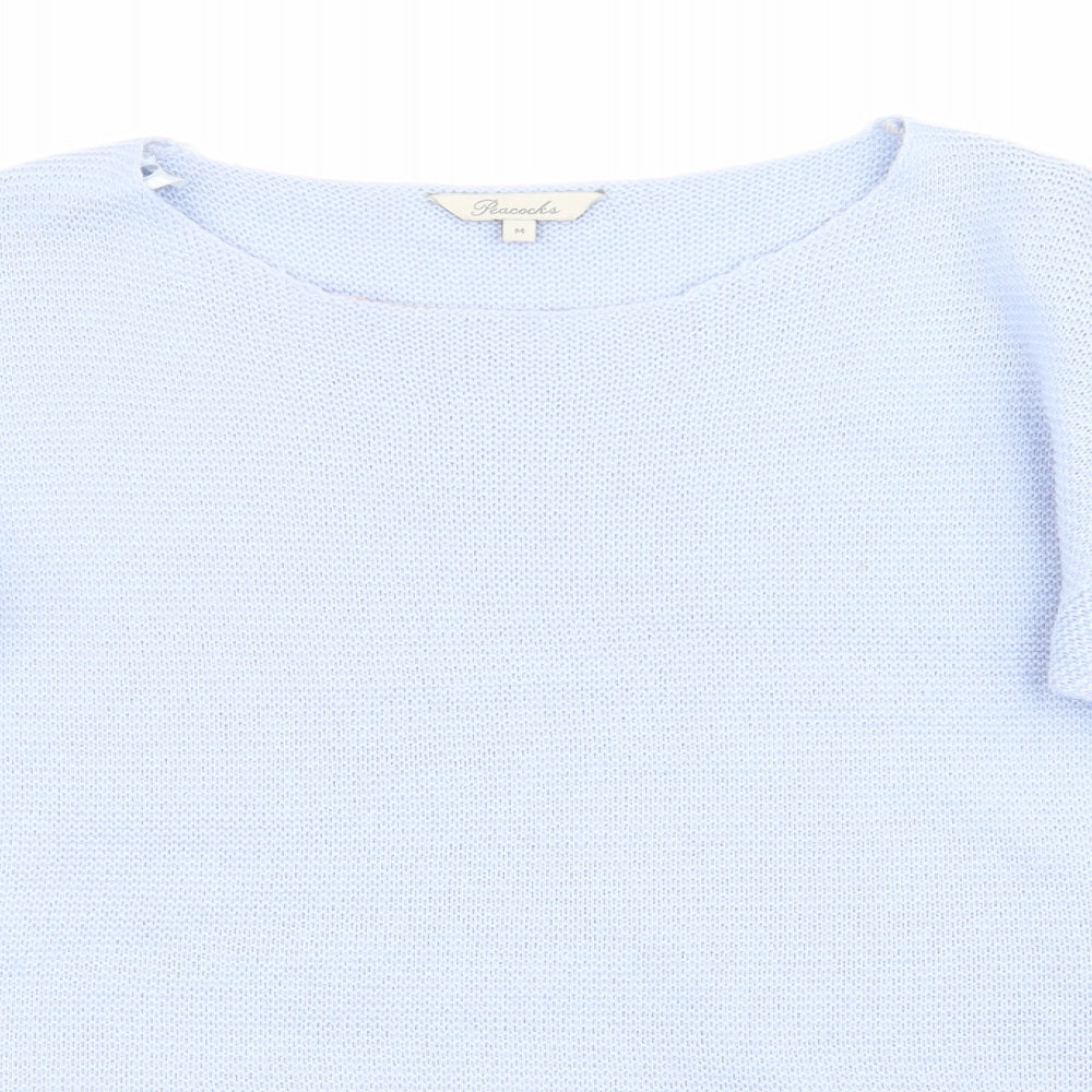 Womens UK Size M Peacocks Blue Pullover Jumper