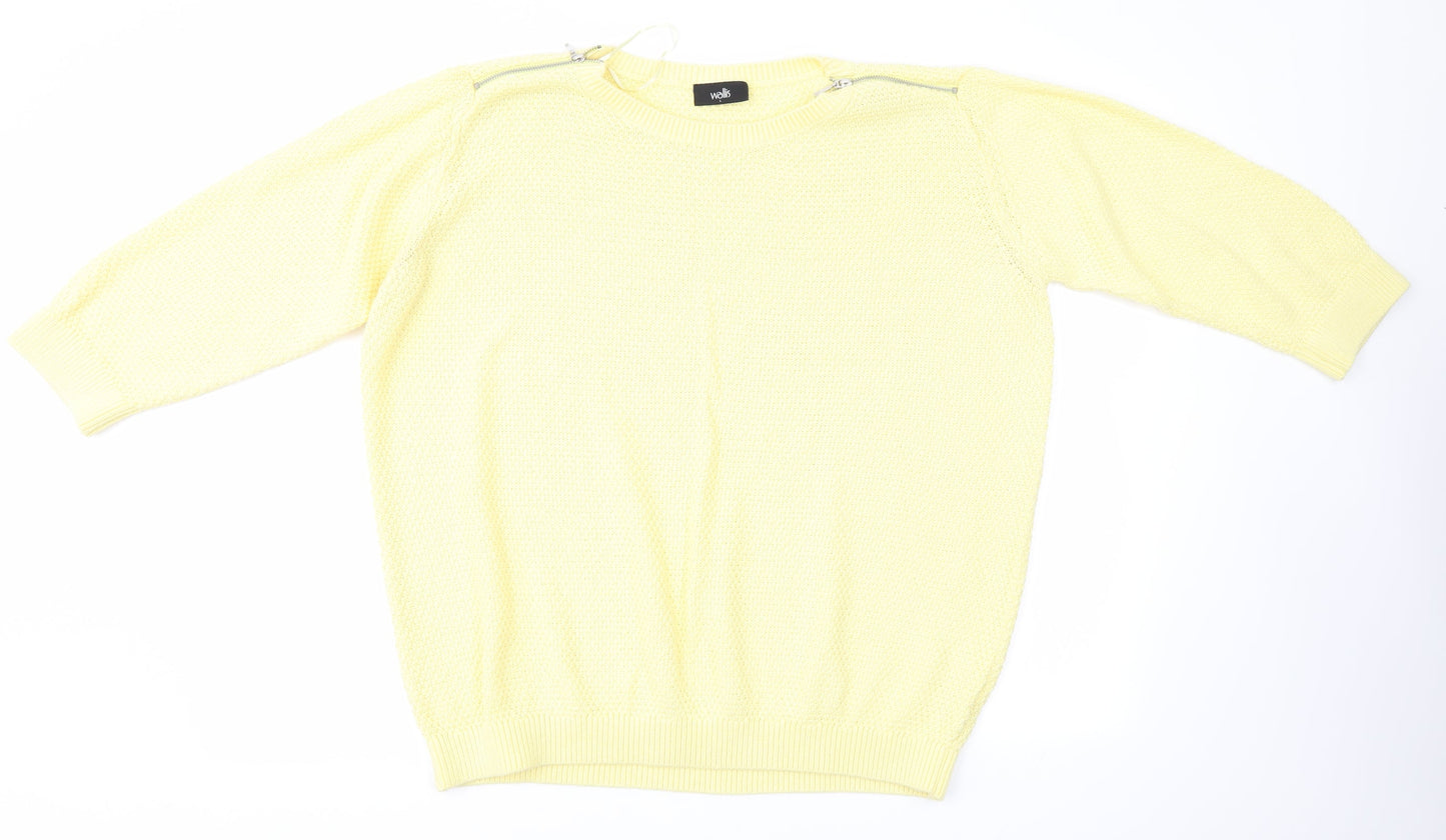Womens UK Size L Wallis Yellow Pullover Jumper