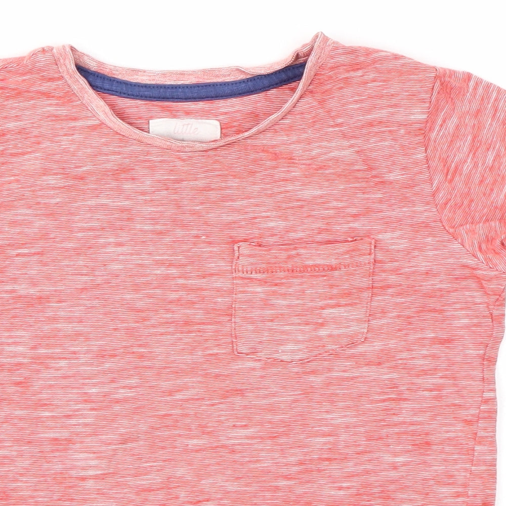 Mothercare Boys Red  Cotton Basic T-Shirt Size 3-4 Years Round Neck