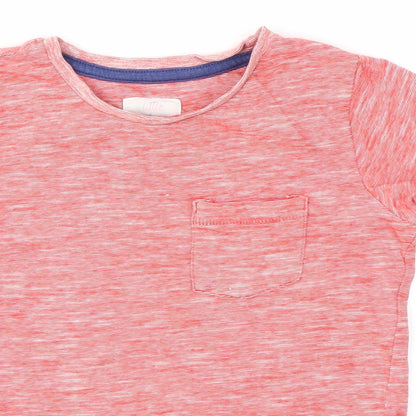 Mothercare Boys Red  Cotton Basic T-Shirt Size 3-4 Years Round Neck