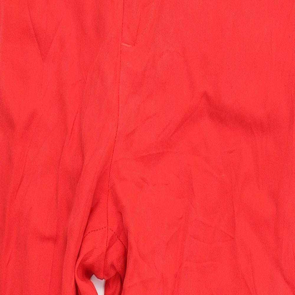 Womens UK Size S Zara Regular Fit Dress Pants Red Trousers