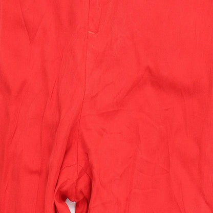 Womens UK Size S Zara Regular Fit Dress Pants Red Trousers