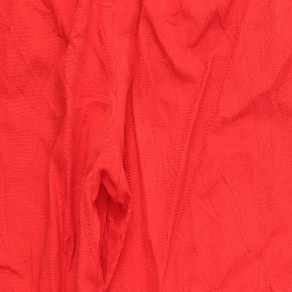 Womens UK Size S Zara Regular Fit Dress Pants Red Trousers