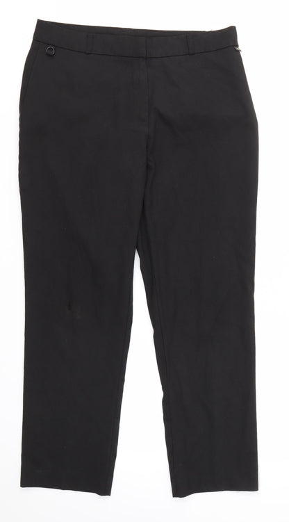 Womens UK Size 10 incorporatewear Regular Fit Dress Pants Black Trousers