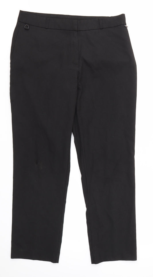 Womens UK Size 10 incorporatewear Regular Fit Dress Pants Black Trousers