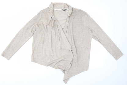 F&F Womens Brown V-Neck  Polyester Cardigan Jumper Size 10