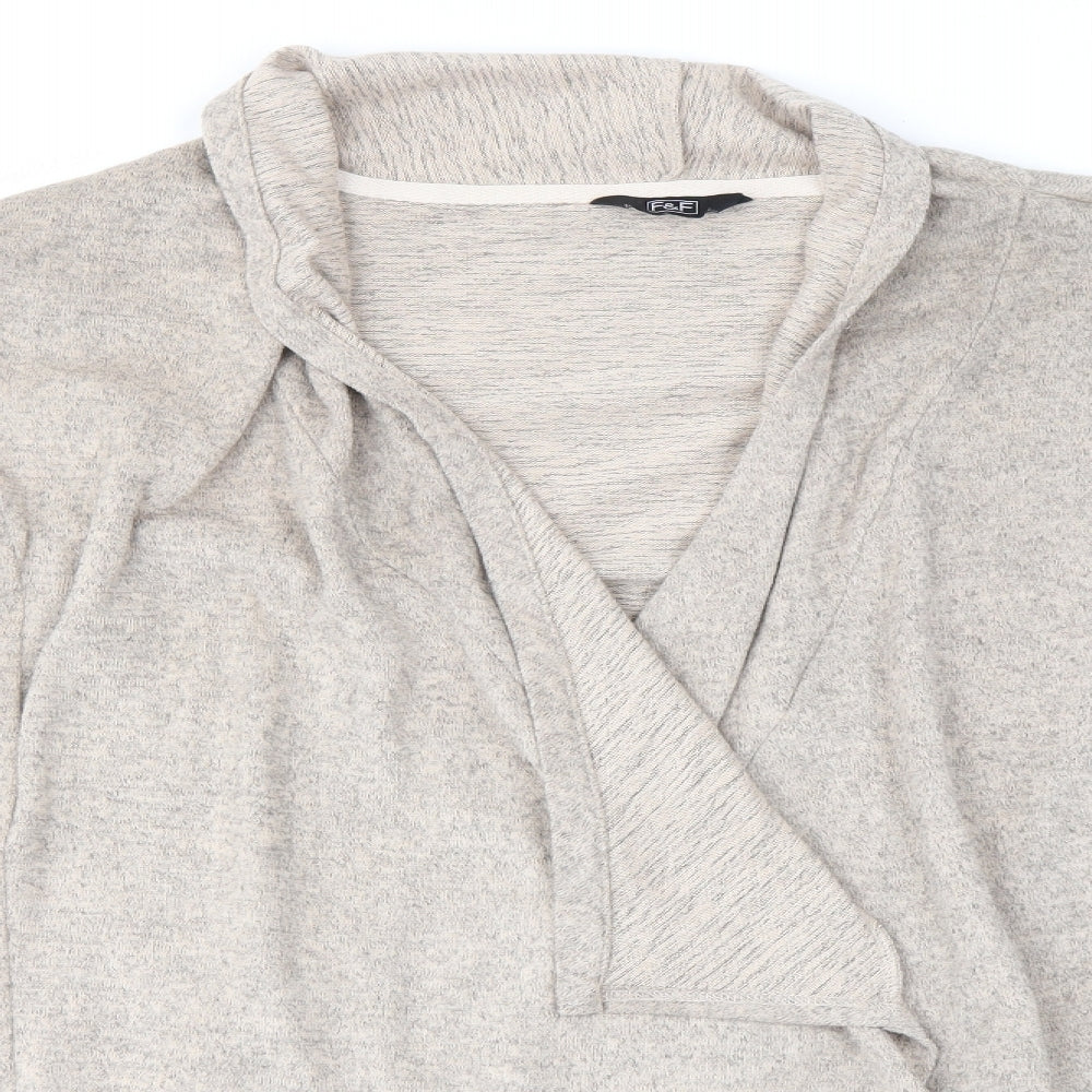 F&F Womens Brown V-Neck  Polyester Cardigan Jumper Size 10