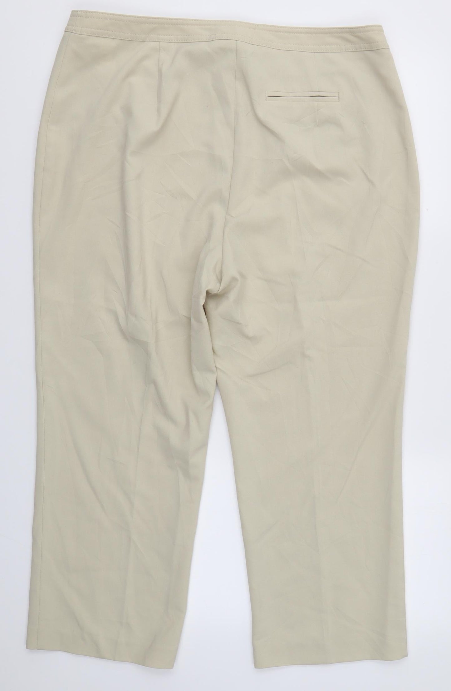Womens UK Size 18 M&S Regular Fit Dress Pants Beige Trousers