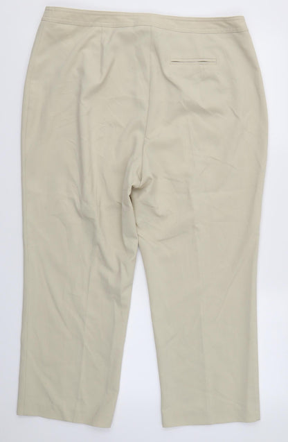 Womens UK Size 18 M&S Regular Fit Dress Pants Beige Trousers