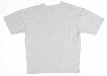 jeans&co Mens Grey  Cotton  T-Shirt Size L V-Neck