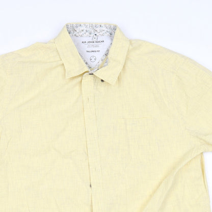 Womens UK Size XL John  Rocha Yellow Basic Button-Up